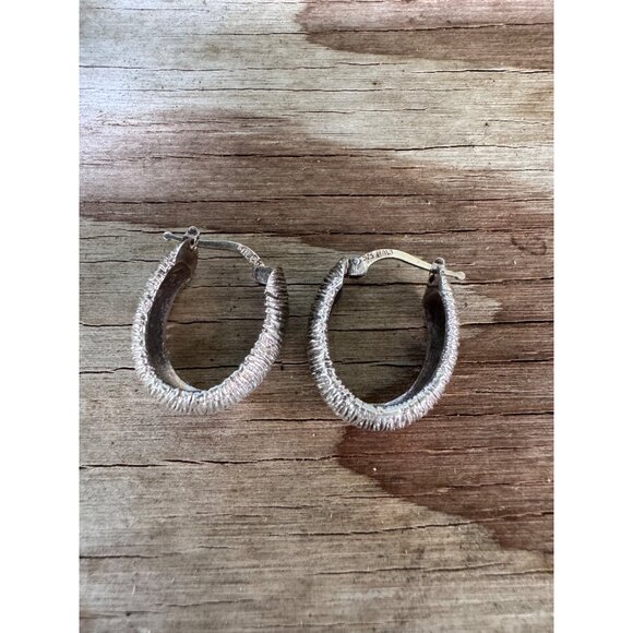 Vintage Wire Wrapped Sterling Silver Choker Necklace Hoop Earrings Set - Picture 4 of 9